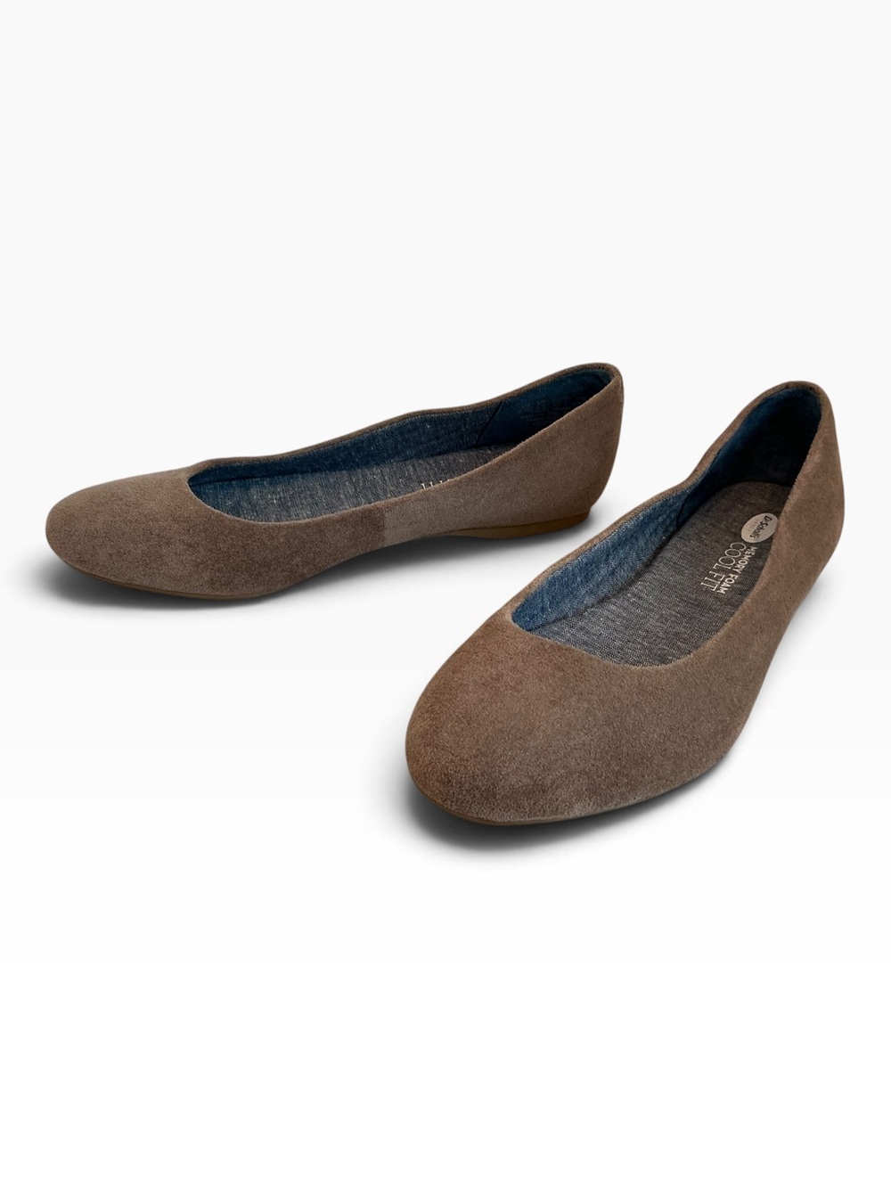 Dr. Scholl’s Giorgie Taupe Microsuede Comfort Ballet Flats 8.5 M